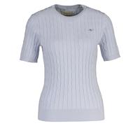 GANT Ladies Knit T-Shirt - Stretch Cotton Cable C - Neck, Crew short Sleeve, To