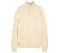 Gant Logo-embroidered Quarter-zip Cotton Jumper - Beige - M