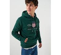 GANT Logo Overhead Hoodie, Green, Size 2Xl, Men Green