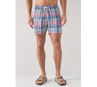 GANT Madras Check Swim Shorts, Navy, Size S, Men Navy