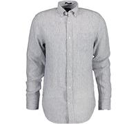 GANT Men 3230081-110 Regular Fit Striped Linen Shirt, White, S