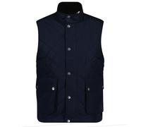 GANT Men Classic Quilted Vest, Zip Front, Stand Collar, Blue