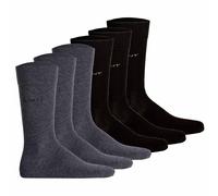 GANT Men Cotton Socks 6-Pack, Soft Casual Solid Black, 43-45