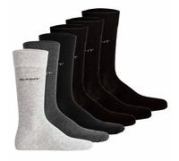 GANT Men Cotton Socks 6-Pack, Soft Casual Solid Black, 43-45