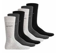 GANT Men Cotton Socks 6-Pack, Soft Casual Solid Black, 43-45