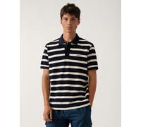 GANT Mens Evening Blue Regular Fit Striped Polo Shirt