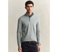 Gant Mens 10 Classic Half Zip Jumper in Grey Cotton - Size X-Large