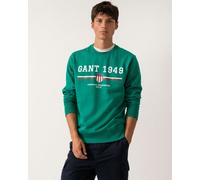 GANT Mens 1949 Graphic Crew Neck Sweatshirt - 322 Deep Green - 322 Deep Green - L