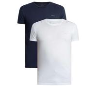 GANT Men's 2-Pack Lounge T-Shirts with Crew Neck, Black, Navy/White, M