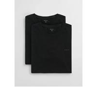 GANT Men's 2-Pack Regular Fit Cotton Crew-Neck T-Shirts, Black