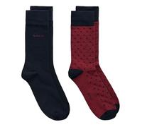 GANT Men's 2-Pack Solid And Dot Socks Burgundy (6-8 UK)