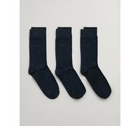 GANT Men's 9960256-410-40-42 Soft Cotton Socks 3-Pack, Marine, 40-42