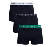 GANT Men's 3 Pack Trunks, Evening Blue (White/Black/Green), M