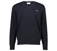 Men's GANT Mens Classic Cotton V-Neck Jumper - Black - Size: Regular/36