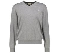 GANT Men's 8030562-92-L Classic Cotton V-Neck, Dark Grey Melange, L