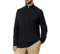 GANT Men's 8040524-433-4XL Cotton Pique Zip Cardigan, Evening Blue, 4XL
