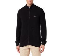 GANT Men's 8040524-5-M Cotton Pique Zip Cardigan, Black, M