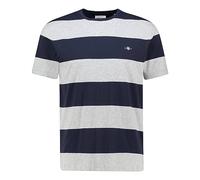 GANT Men's BAR Stripe SS T-Shirt, Grey Melange, M