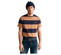 GANT Men's Bar Stripe Ss T-Shirt, Warm Khaki, 3XL