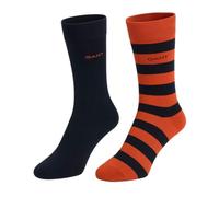 GANT Mens Barstripe & Solid Socks 2 Pack Deep Orange (UK, Numeric, 6, 8, Regular, Regular)