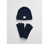 Men's GANT Mens Beanie & Gloves Gift Set - Navy - Size: ONE size
