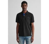 GANT Mens Black Contrast Pique Rugger Polo Shirt