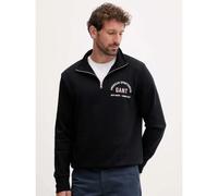 GANT Mens Black Printed Graphic Half Zip Sweatshirt