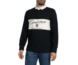 GANT Men's Blocked Heavy Rugger Polo Shirt, Black, M