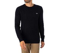 GANT Mens Cable C Neck Evening Blue Sweater Evening Blue M