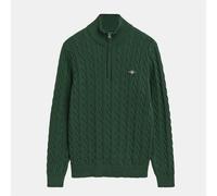 Gant Mens Cable Half Zip Fleece in Green - Size Small