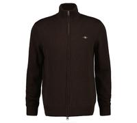 Gant Men's Cardigan - Casual Cotton Zip Cardigan, Stand-Up Collar, Cotton