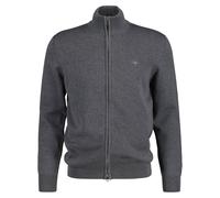 Gant Men's Cardigan - Casual Cotton Zip Cardigan, Stand-Up Collar, Cotton