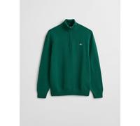 GANT Mens Casual Cotton Half Zip Jumper - 373 Deep Forest Green - 373 Deep Forest Green - M