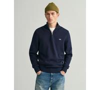 GANT Mens Casual Cotton Half Zip Jumper - 433 Evening Blue - M - 433 Evening Blue