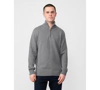 GANT Mens Casual Cotton Half Zip Jumper - 92 Dark Grey Melange - 92 Dark Grey Melange - L