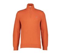GANT Men's Casual Cotton Half Zip Pullover, Pumpkin Orange Melange, L