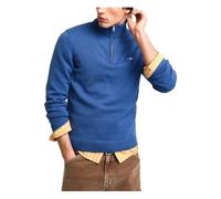 GANT Men's Casual Cotton Half Zip Pullover Sweater, Blue (Vintage Blue), L