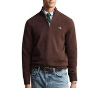 GANT Men's Casual Cotton Half Zip Pullover Sweater, Brown Blend, XL