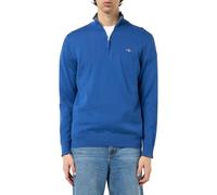 GANT Men's Casual Cotton Half Zip Pullover Sweater, Rich Blue, XXL