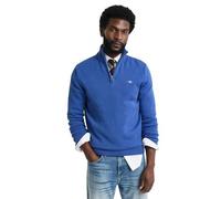 GANT Mens Casual Cotton Half Zip Jumper - 407 Rich Blue - 407 Rich Blue - L