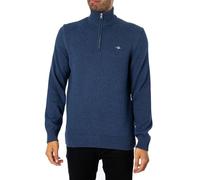 Men's GANT Mens Casual Cotton Half Zip Jumper - Navy - Size: 44/Regular