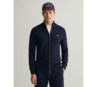 GANT Mens Casual Cotton Zip Cardigan - 433 Evening Blue - 433 Evening Blue - M