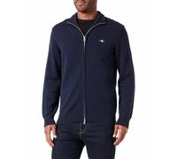 GANT Men's Casual Cotton Zip Cardigan, Evening Blue, L