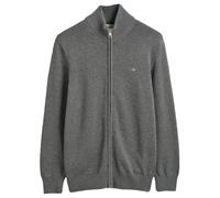 GANT Men's Casual Cotton Zip Cardigan Sweater, Dark Grey Blend, XL