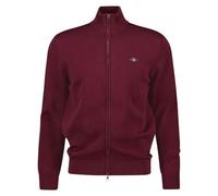 GANT Men's Casual Cotton Zip Cardigan Sweater, Ruby red, XXXL