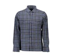 Gant Mens Check Flannel Shirt Long Sleeve Regular Fit - Dark Blue Cotton - Size Small