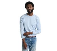 GANT Men's Classic Cotton C-Neck Pullover, Fresh blue, L