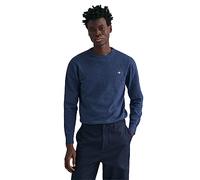 GANT Men's Classic Cotton C-Neck Pullover Sweater, Dark JEANSBLUE Melange, S