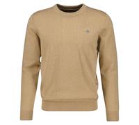 GANT Men's Classic Cotton C-Neck Sweater, Khaki Mel, XXL