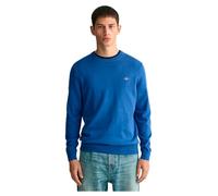 GANT Men's Classic Cotton C-Neck Sweater, Rich Blue, M